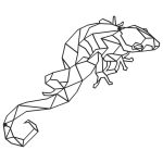 Decorațiune de perete metalică Gecko 53 cm