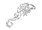 Decorațiune de perete metalică Gecko 90 cm