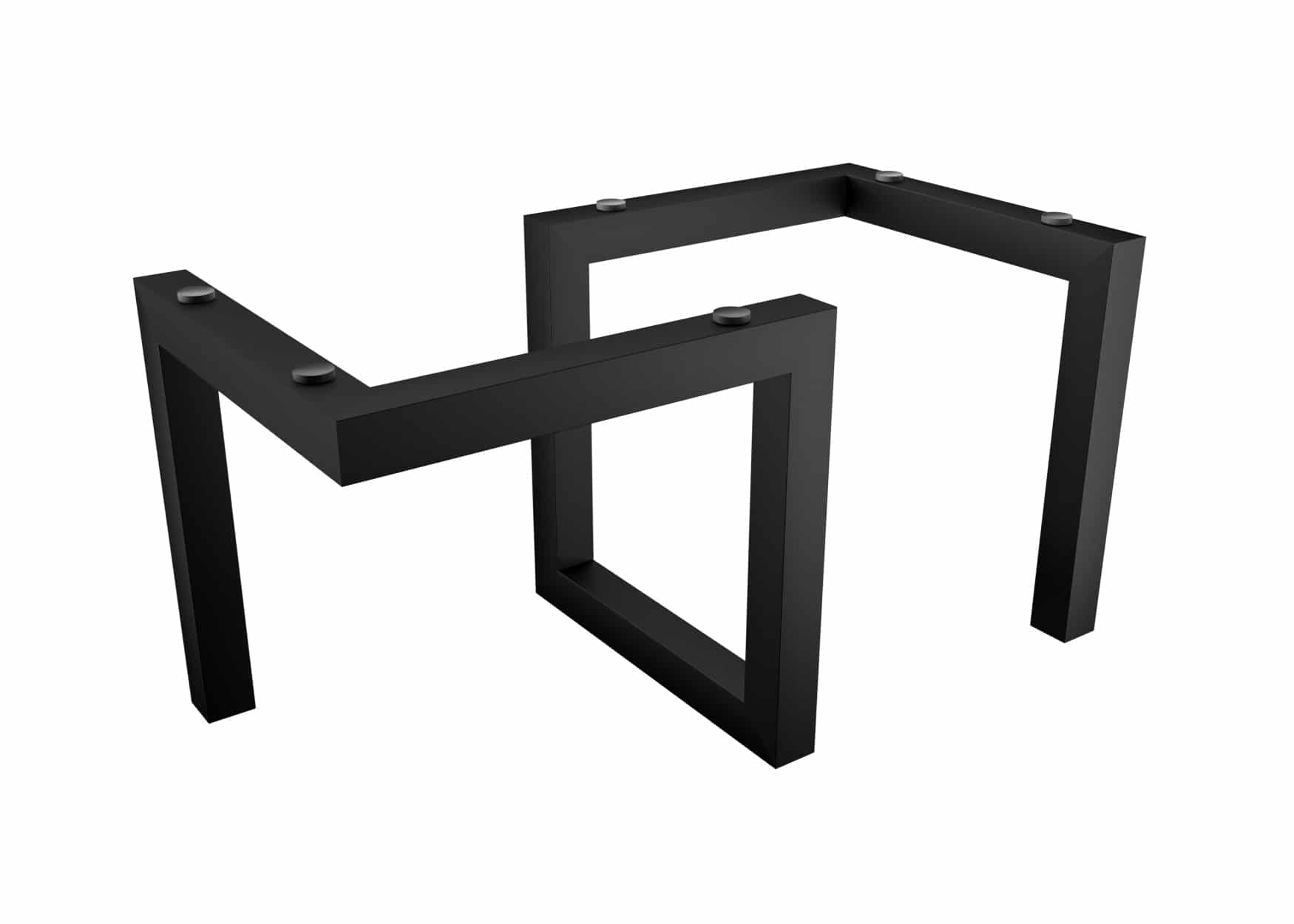 GEO_h72_140x70cm_blat_szklany_czarny_rend1 Picior metalic Geo sub blatul de masă din sticlă - imagine 1