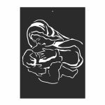 Pictura metalică a Maicii Domnului cu Copilul KNS023 50 cm