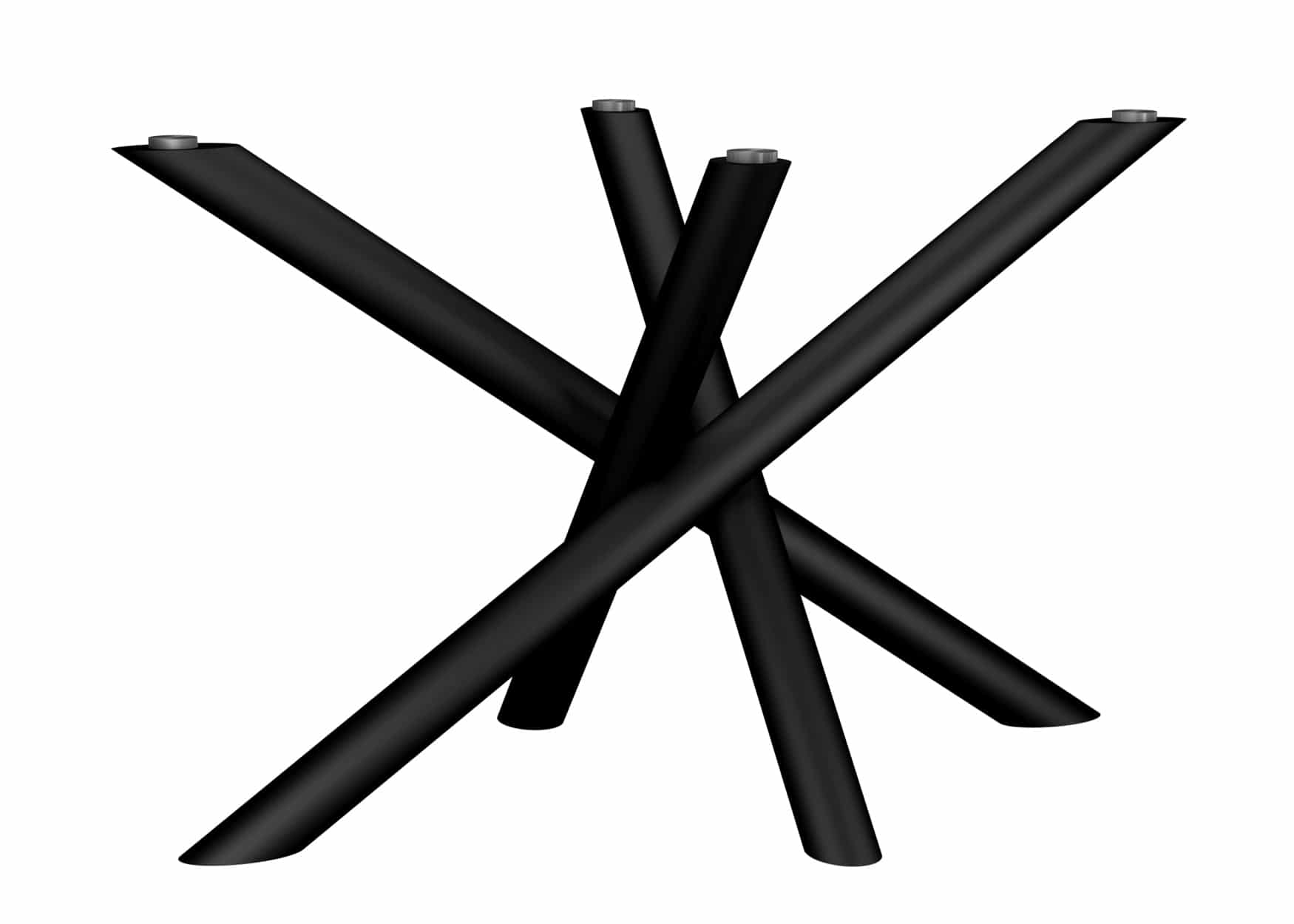 Mediolan_TUBE_h72_BLAT_SZKLANY_M_czarny_rend1 Podstawa do stołu z blatem szklanym Mediolan Tube M