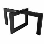 Picior metalic Geo sub blatul de masă de cafea din sticlă