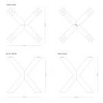 Picior metalic pentru masă Spider Heavy sub blatul de sticlă S - imagine 3