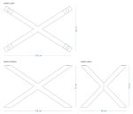 Picior de masă metalic Spider larg pentru blatul de sticlă M - imagine 4