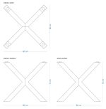 Picior de masă metalic Spider larg pentru blatul de sticlă S - imagine 3