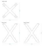 Bază pentru masă Spider îngustă sub blatul din sticlă S - imagine 3