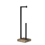 Suport hârtie igienică cu depozitare și bază din lemn - imagine 3