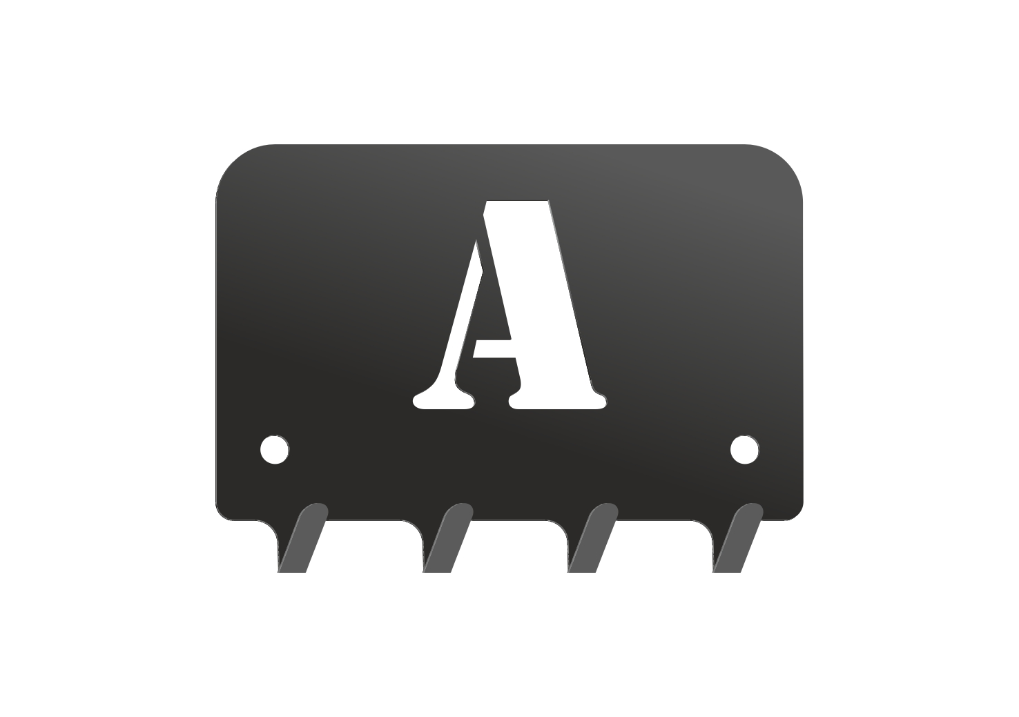 W197_10cm_czarna2mm Wieszak metalowy na klucze WIE197 LITERKA A 10cm - imagine 1