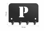 Wieszak metalowy na klucze WIE211 LITERKA P 10cm - imagine 2