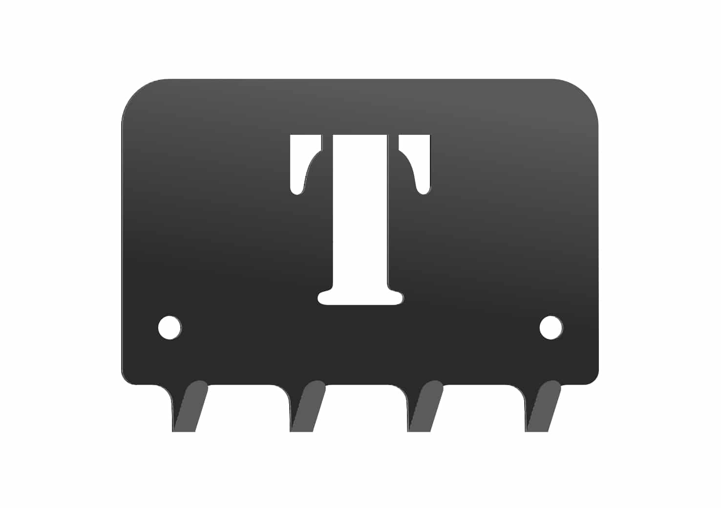 W214_10cm_czarna2mm Wieszak metalowy na klucze WIE214 LITERKA T 10cm - imagine 1