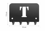 Wieszak metalowy na klucze WIE214 LITERKA T 10cm - imagine 2