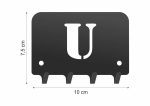 Wieszak metalowy na klucze WIE215 LITERKA U 10cm - imagine 2