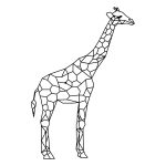 Decorațiune de perete metalică Girafă 100 cm