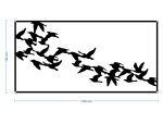 Decorațiune de perete metalică Păsări 100 cm - imagine 2
