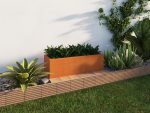Jardinieră de grădină metalică Corten 45x105x30 cm - imagine 3
