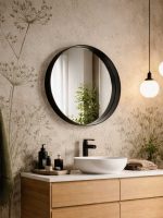 Oglindă Bergen metalică asimetrică stil scandinav 60 cm