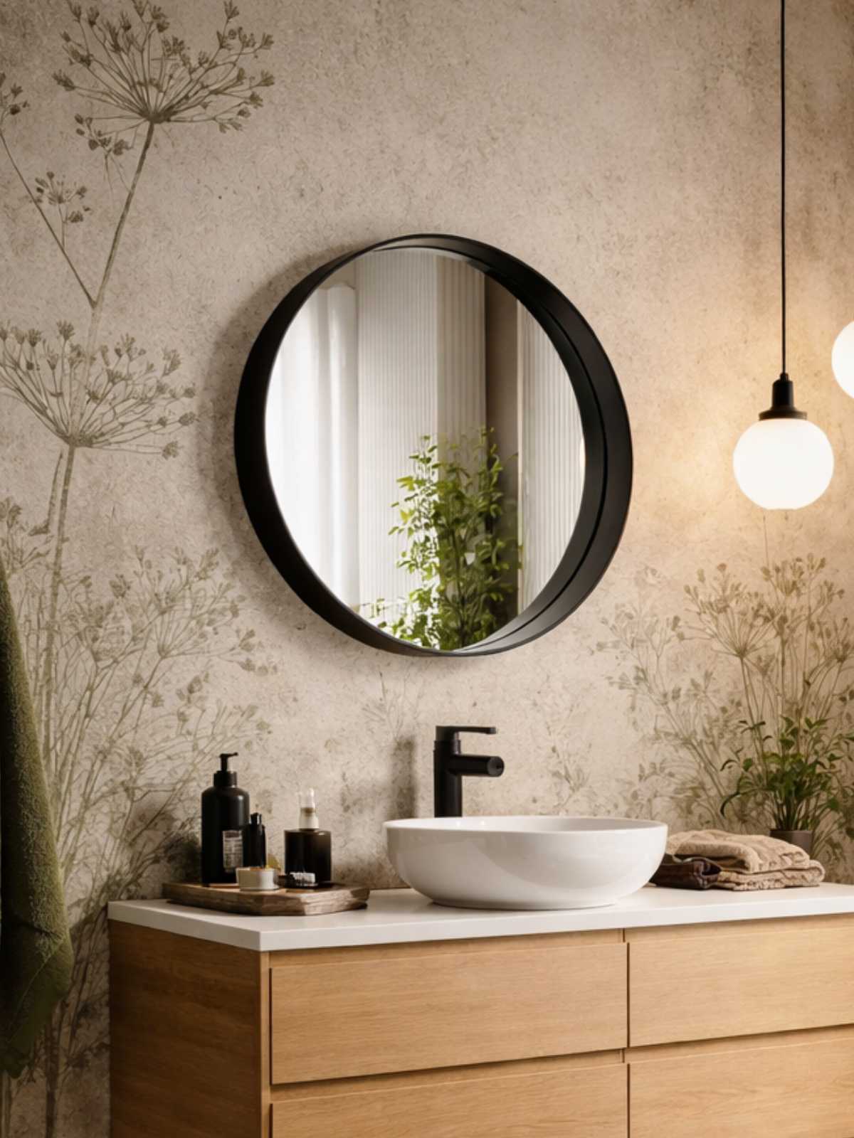 ld-b-60-cza-sym Oglindă Bergen metalică asimetrică stil scandinav 60 cm - imagine 1