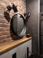 Oglindă Bergen metalică asimetrică stil scandinav 60 cm - imagine 4