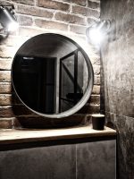 Oglindă Bergen metalică asimetrică stil scandinav 60 cm - imagine 6