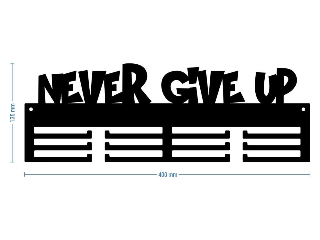 Suport Medalii Never give up 40 cm - imagine 3