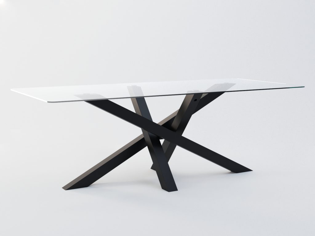 Picior metalic pentru masă Mediolan pentru blatul din sticlă L - imagine 3