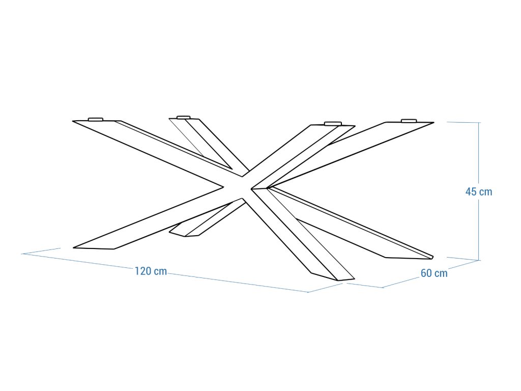 Picior metalic pentru masă de cafea Spider Slim Crom pentru blat din sticlă L - imagine 5