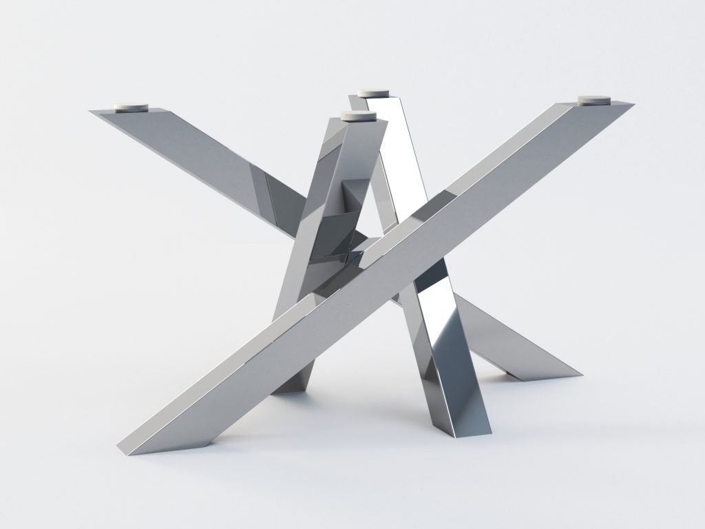 Picior metalic pentru masă de cafea Mediolan sub blatul din sticlă M - imagine 2