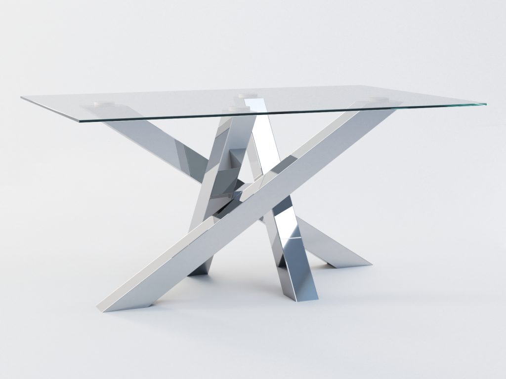 Picior metalic pentru masă de cafea Mediolan sub blatul din sticlă M - imagine 4