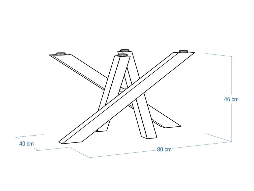 Picior metalic pentru masă de cafea Mediolan sub blatul din sticlă M - imagine 5