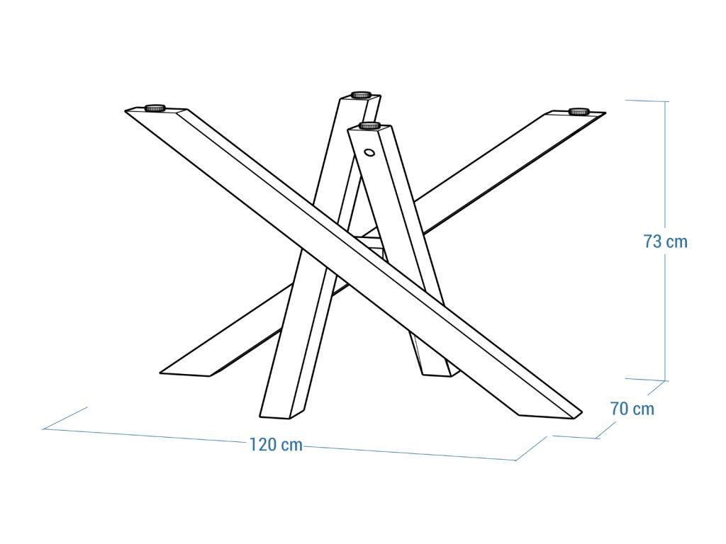 Bază de masă din oțel inoxidabil pentru blat din sticlă Milan Crom M - imagine 5