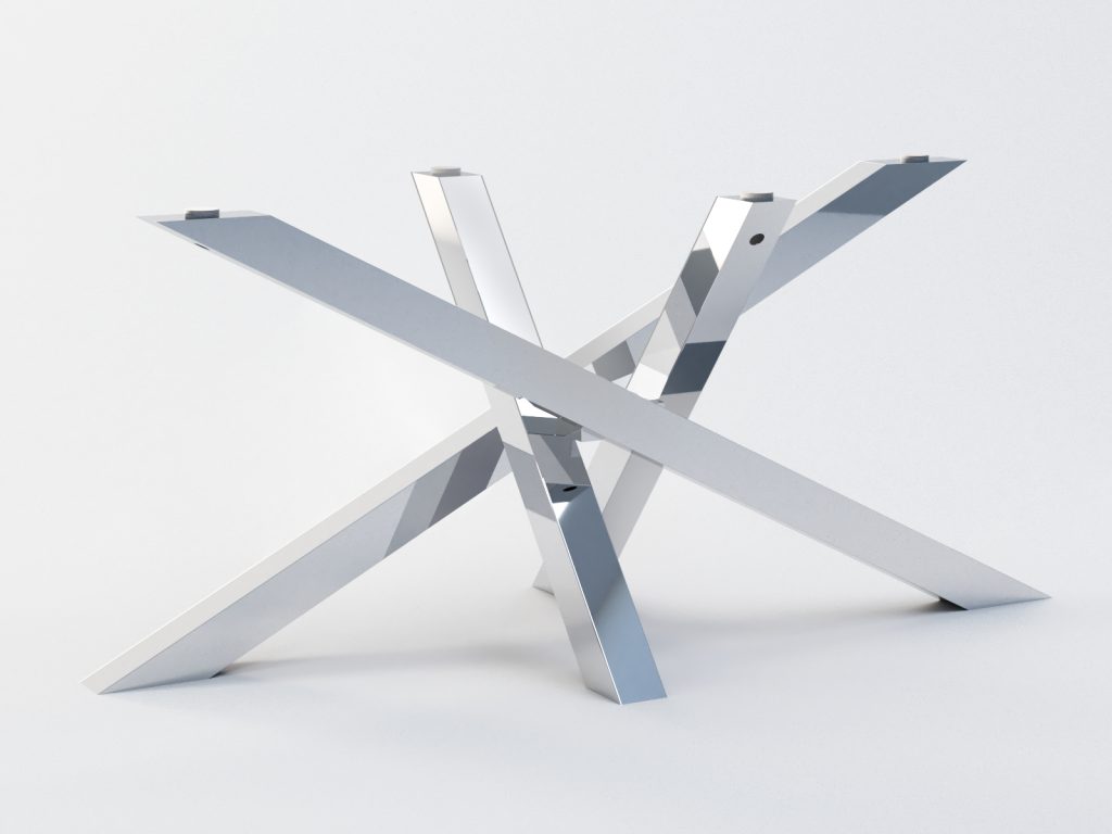 Bază de masă din oțel inoxidabil pentru blat din sticlă Milan Crom L - imagine 2