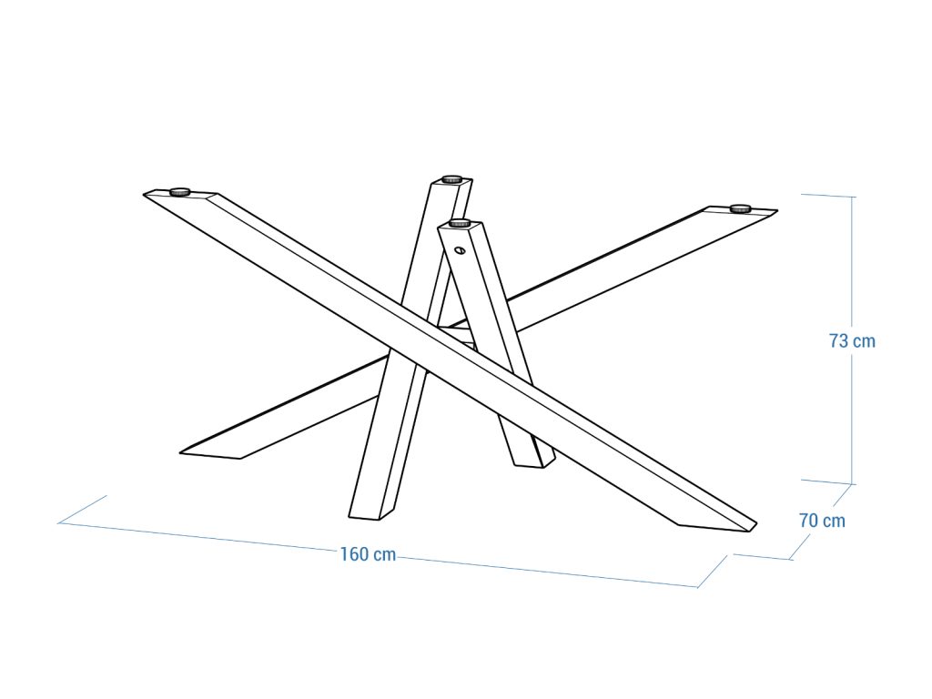 Bază de masă din oțel inoxidabil pentru blat din sticlă Milan Crom L - imagine 5