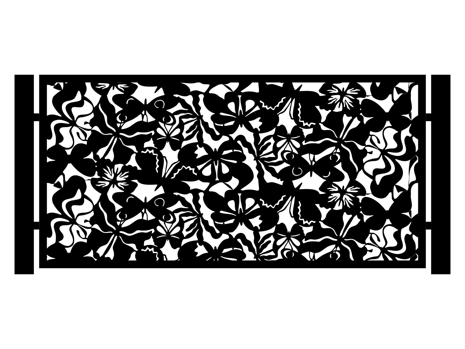 por000-bot34-100-cza Przęsło ogrodzeniowe Meliore 200×100 cm - imagine 1