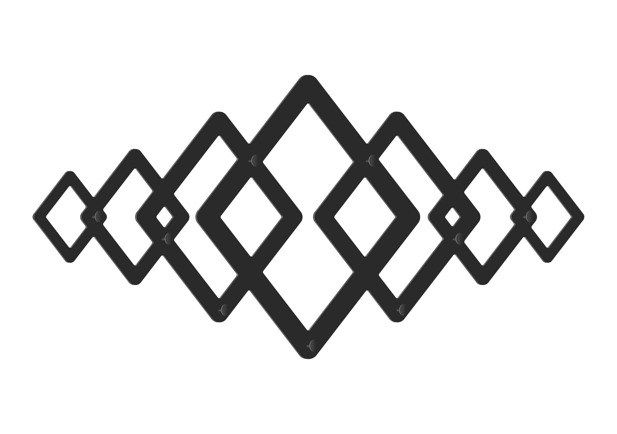 w158-80-cza Cuier Hol Pentru Perete Geometric 80 cm - imagine 1