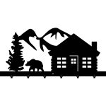 Cuier Hol Pentru Perete Munții 80 cm