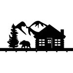 Cuier Hol Pentru Perete Munții 90 cm