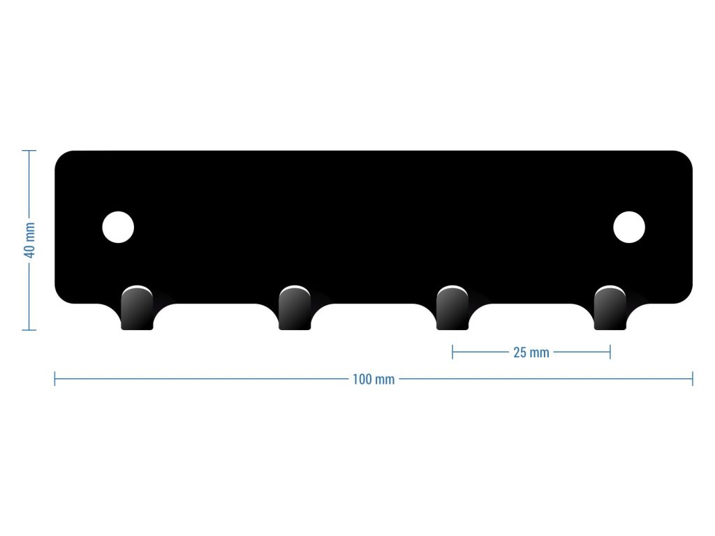 Wieszak ścienny metalowy na klucze 10 cm - imagine 2