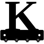 Wieszak metalowy na klucze LITERKA K 10cm