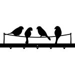 Cuier Hol Pentru Perete Păsări 70 cm