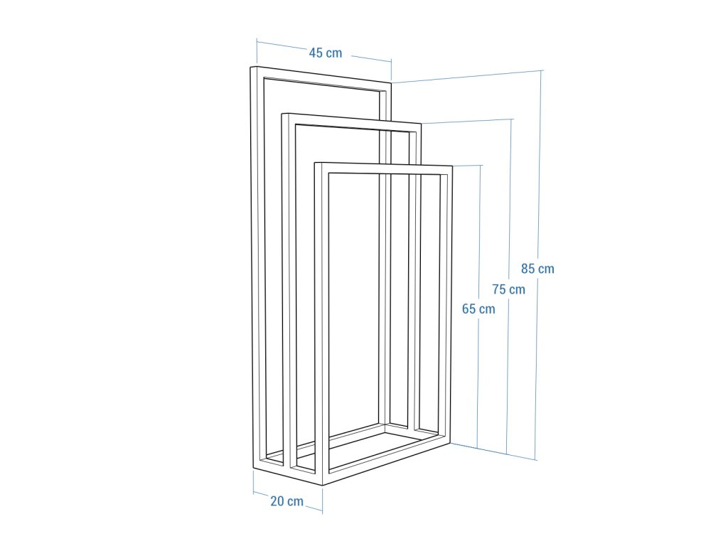 Wieszak na ręczniki potrójny stojący chrom S - imagine 6