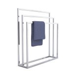 Wieszak na ręczniki potrójny stojący chrom L