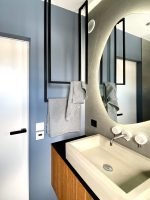 Wieszak na ręczniki sufitowy metalowy podwójny S - imagine 4