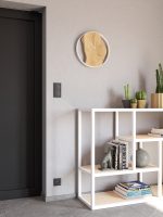 Ceas din lemn cu jantă de oțel Loft 40cm - imagine 4