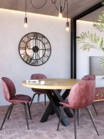 Ceas de perete metalic cu oglinda Roma Loft 100 cm - imagine 2