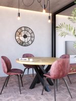 Ceas de perete metalic cu oglinda Roma Loft 80 cm - imagine 2