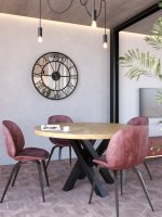 Ceas de perete metalic cu oglinda Roma Loft 90 cm - imagine 2