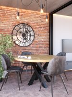 Ceas de perete metalic cu oglinda Loft Moduri 100 cm - imagine 2