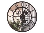Ceas de perete metalic cu oglinda Loft Moduri 70 cm