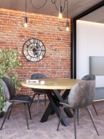 Ceas de perete metalic cu oglinda Loft Moduri 70 cm - imagine 2