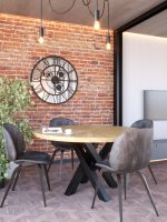 Ceas de perete metalic cu oglinda Loft Moduri 90 cm - imagine 2